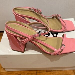 Aeyde Pink Strappy Heels